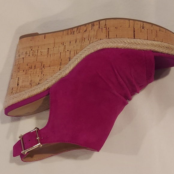 Franco Sarto Fuschia Cork Wedge - Picture 4 of 9